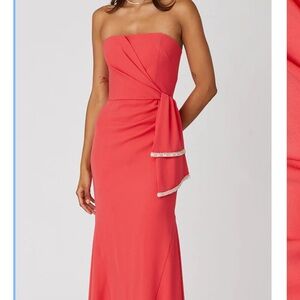Shoshanna Susan Coral Pink Elegant Strapless Dress Size 8 New with tags